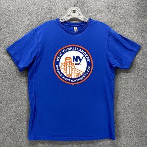 MillTex NY‎ Islanders T-Shirt Medium Blue Logo Graphic Short Sleeves